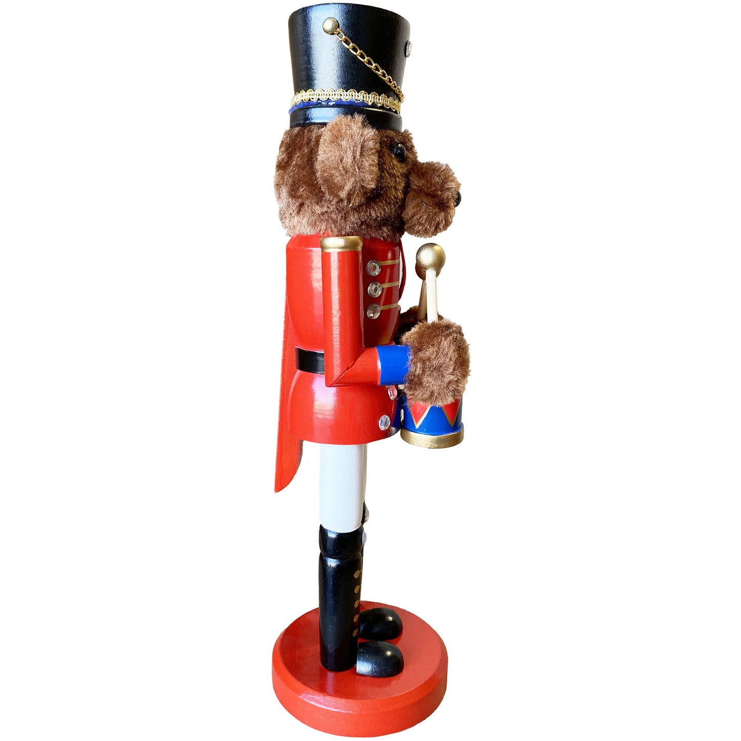 14" Teddy Bear Drummer Nutcracker