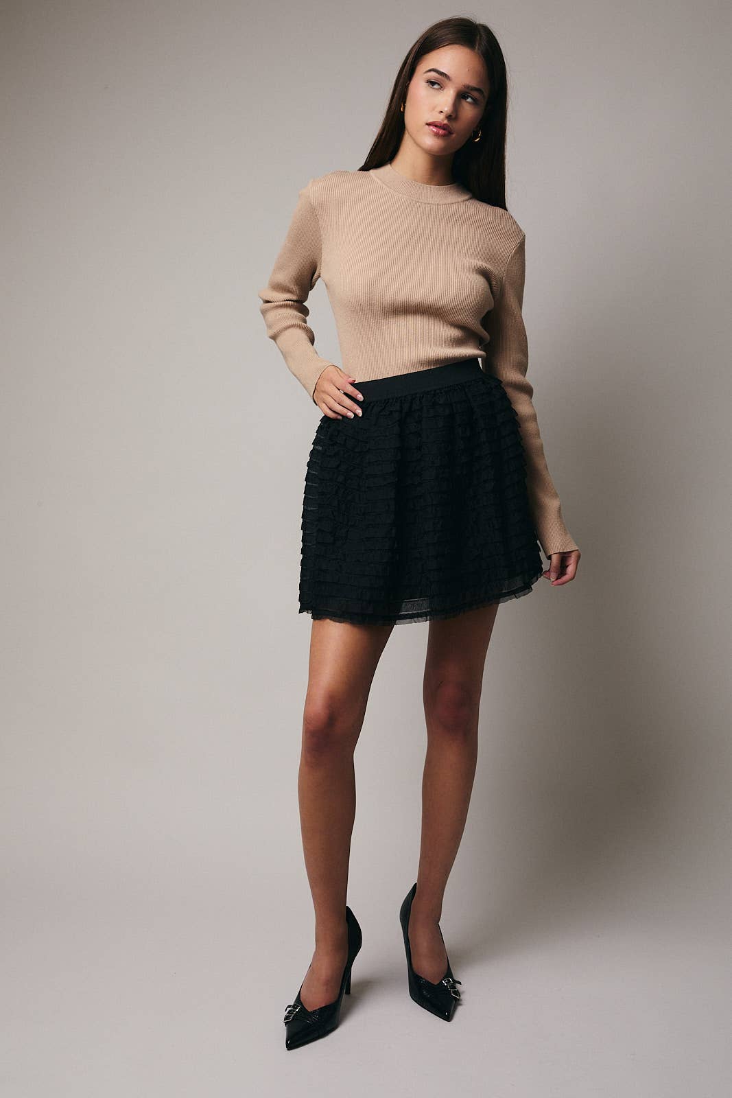FRILL DETAIL MINI SKIRT