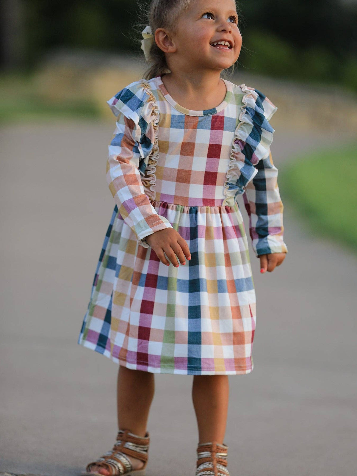 Plaid Long Sleeve Dress