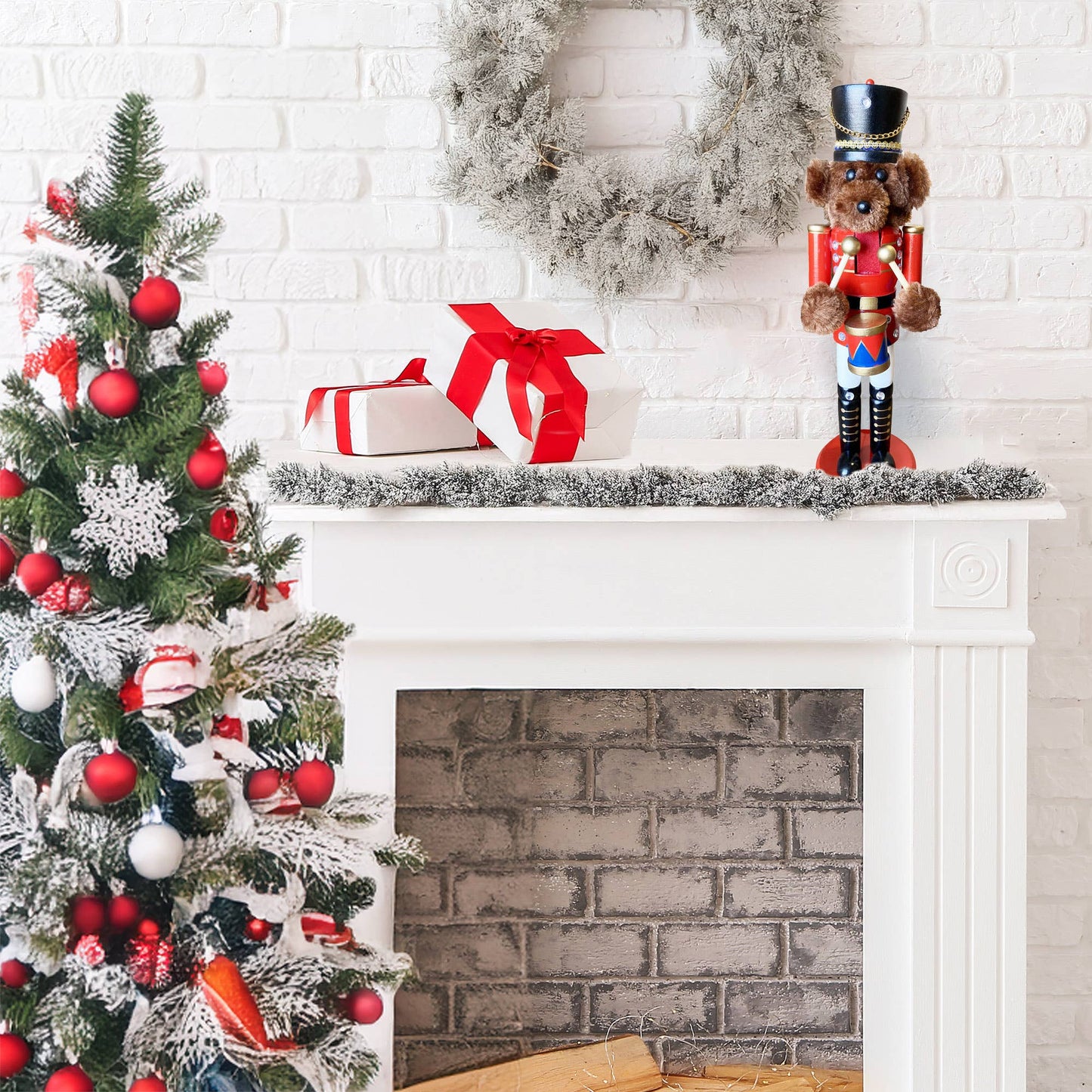 14" Teddy Bear Drummer Nutcracker