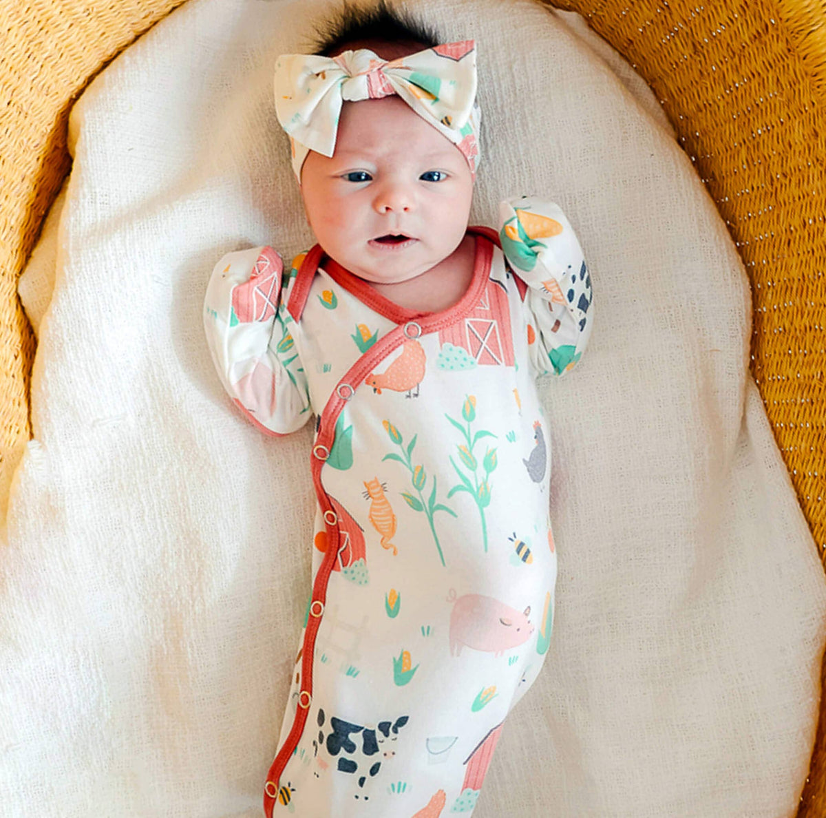 Newborn Knot Gown -Farmstead