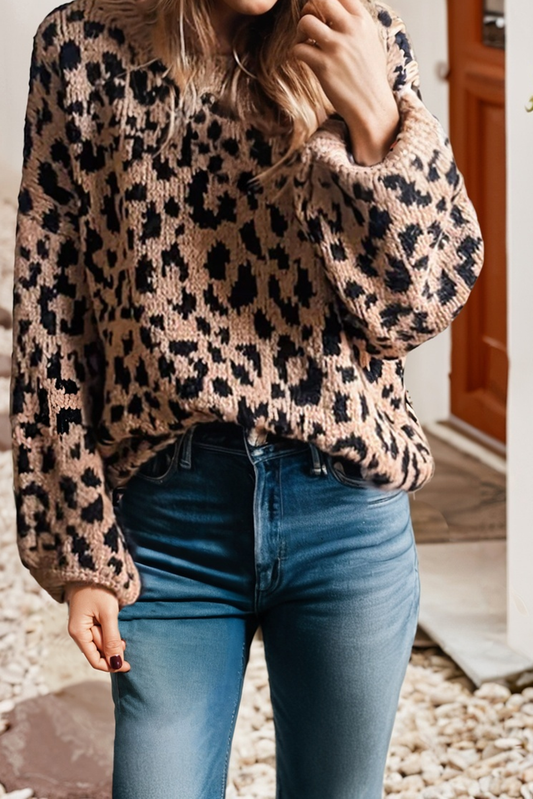 Leopard Round Neck Sweater