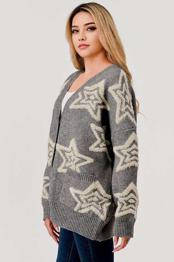Star Oversized Cardigan Sweater