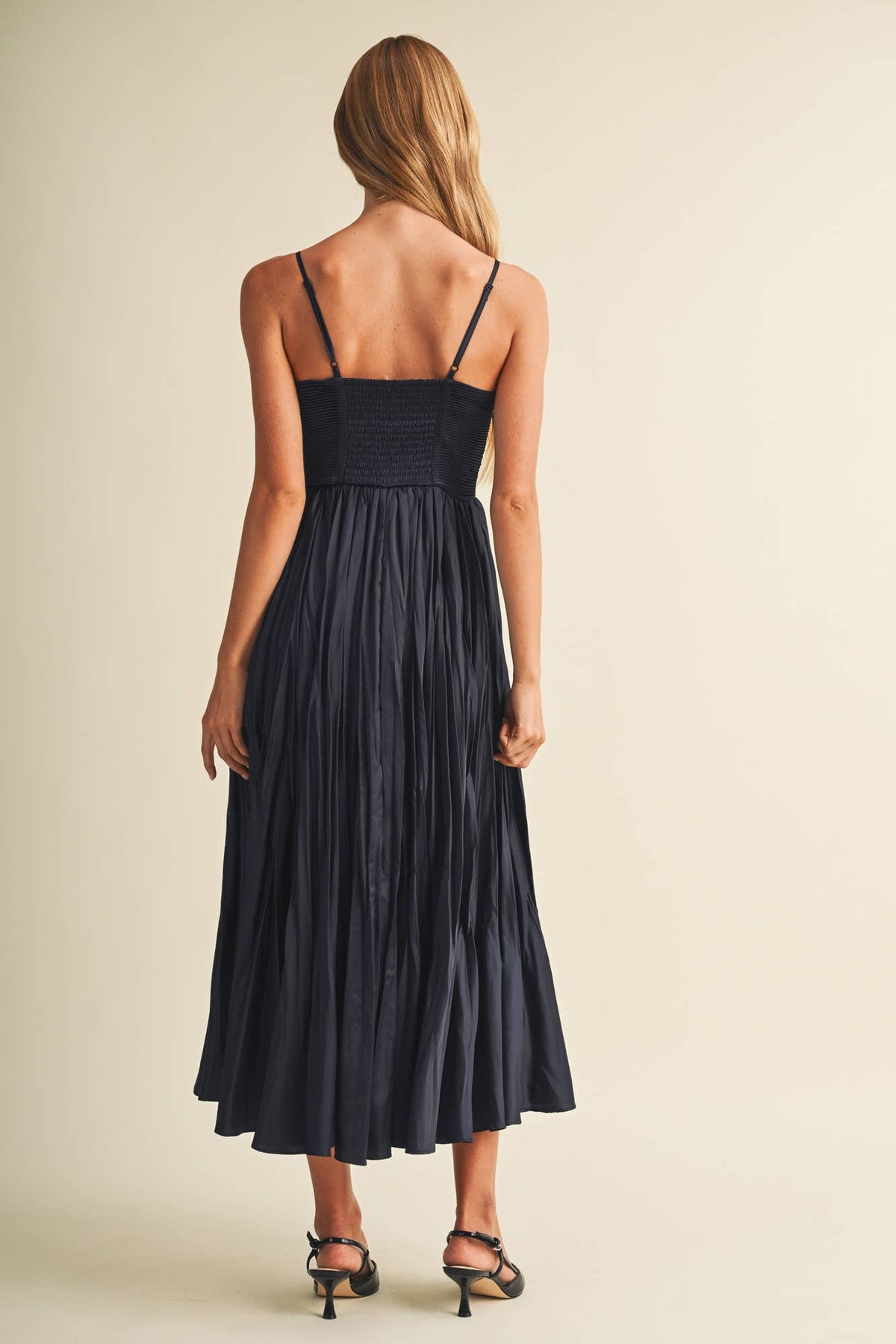 Smocked Back Poplin Dress