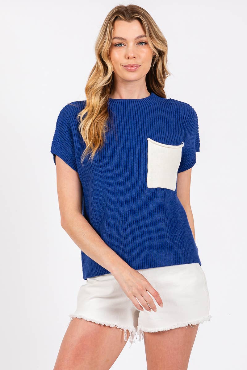 COLOR BLOCKED SWEATER TOP