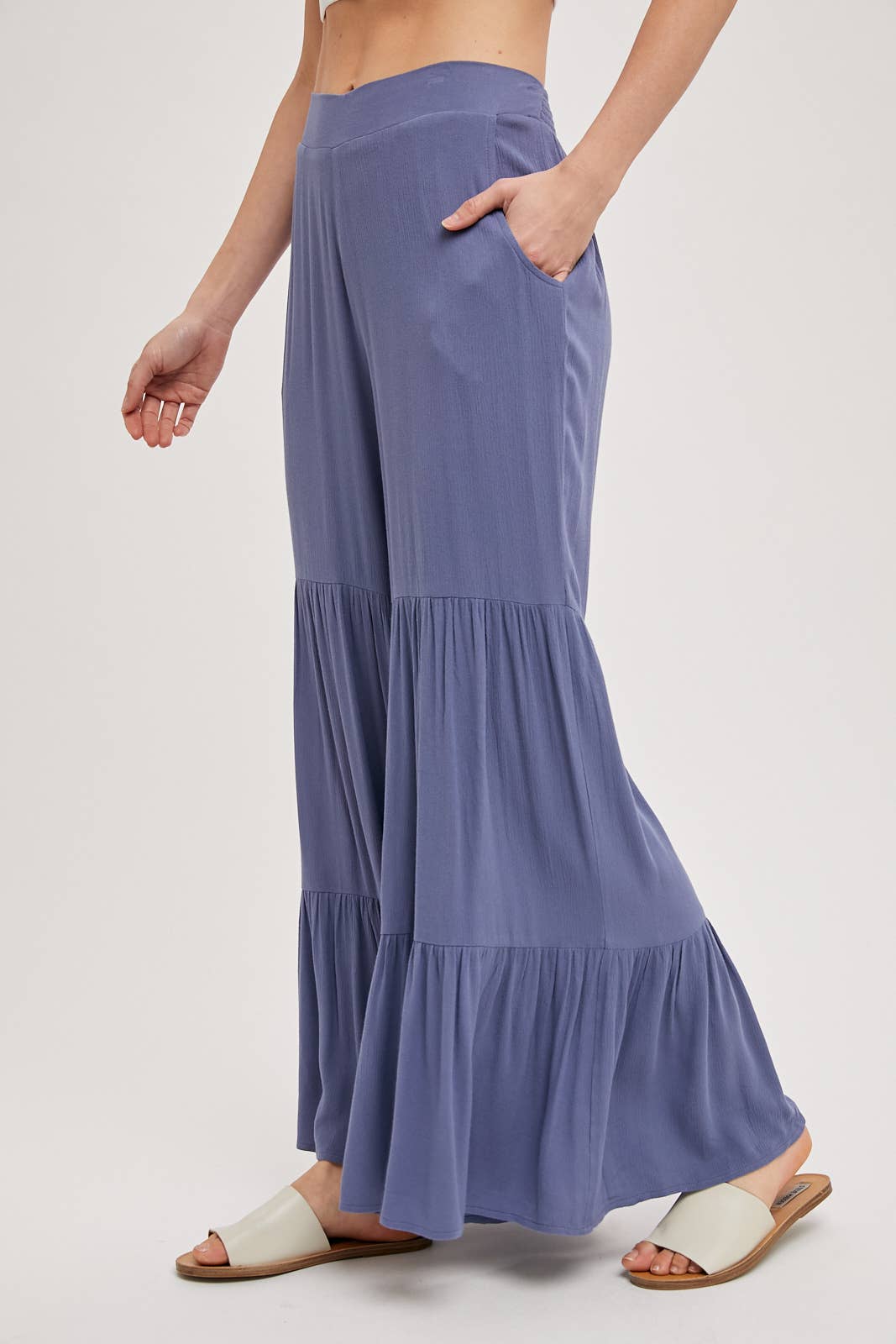 TIERED WIDE LEG PANTS
