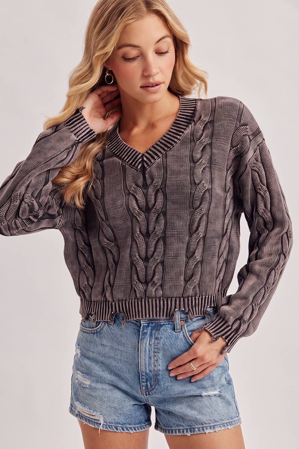CROPPED CHUNKY SWEATER