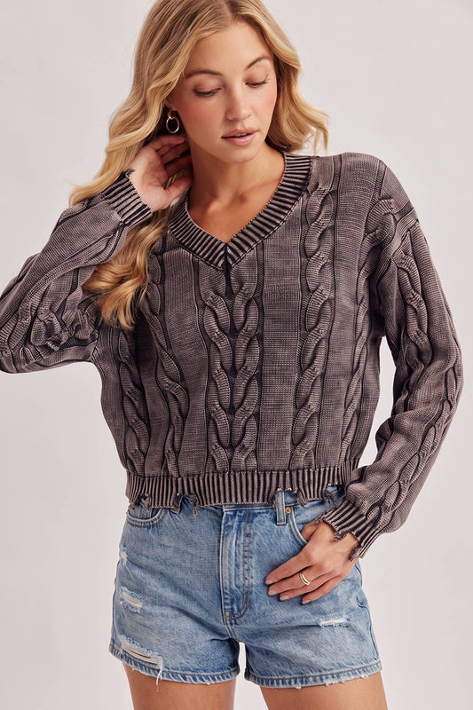 CROPPED CHUNKY SWEATER