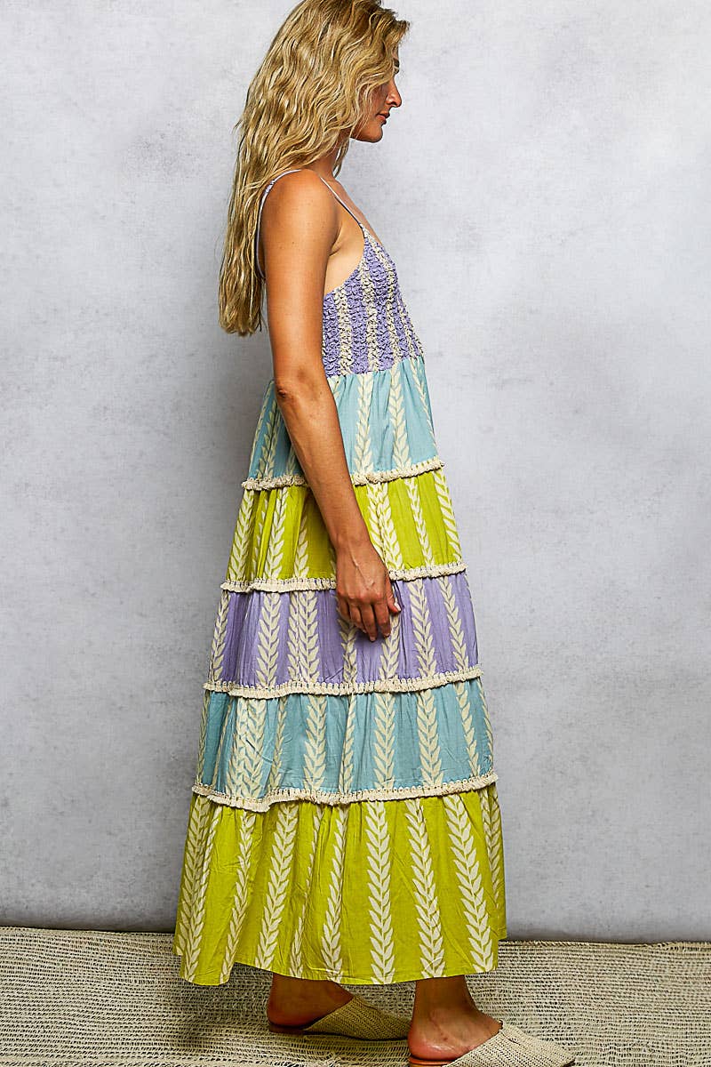 Ruffle V-neck Maxi Dress
