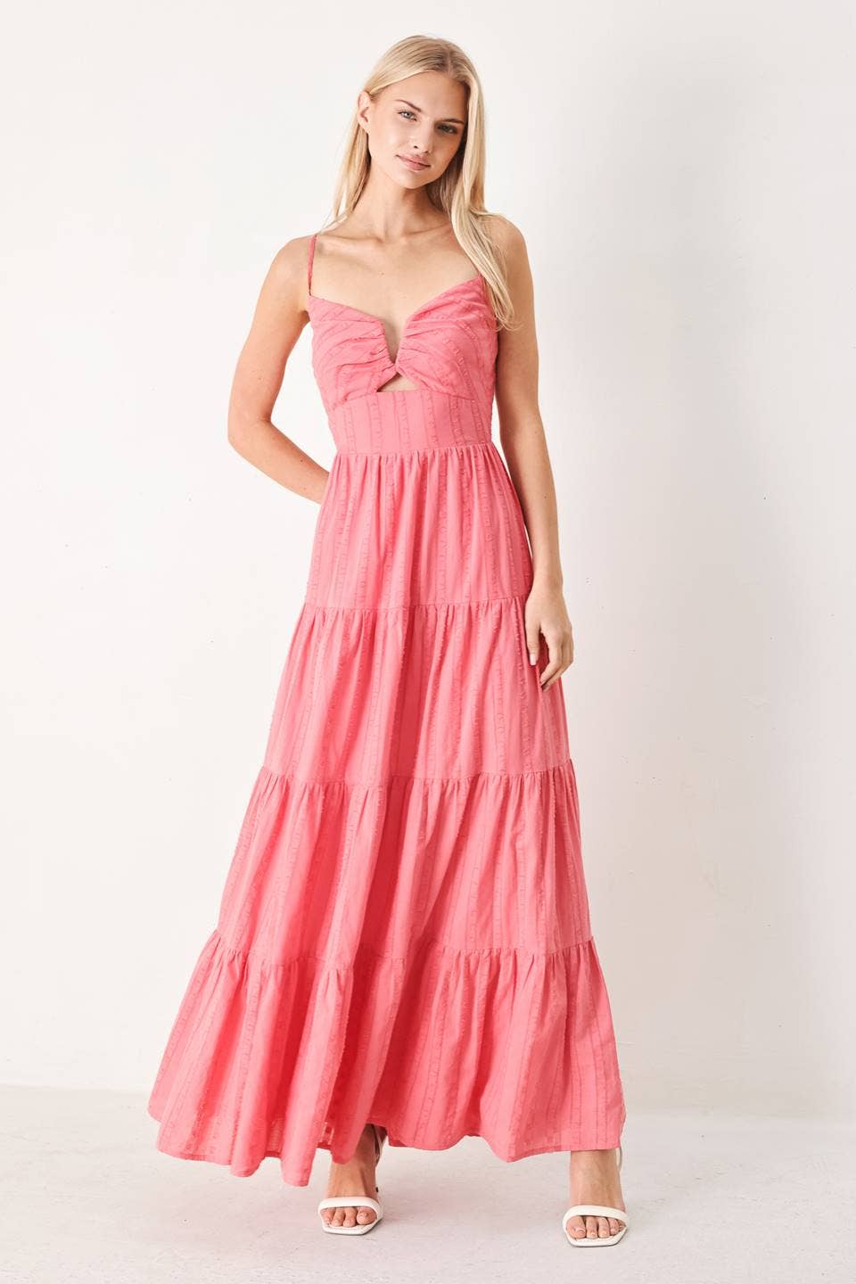 Tiered Maxi Dress w/ Cut Out