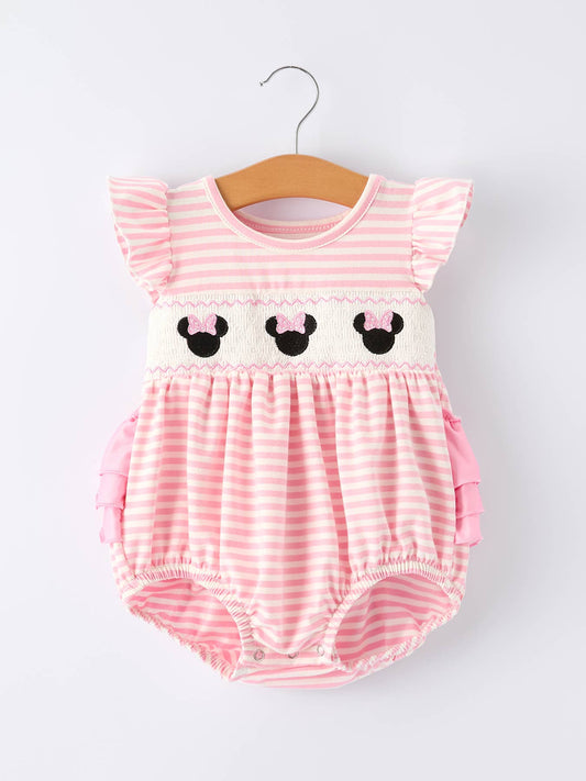 Striped Mouse Romper w/Bows