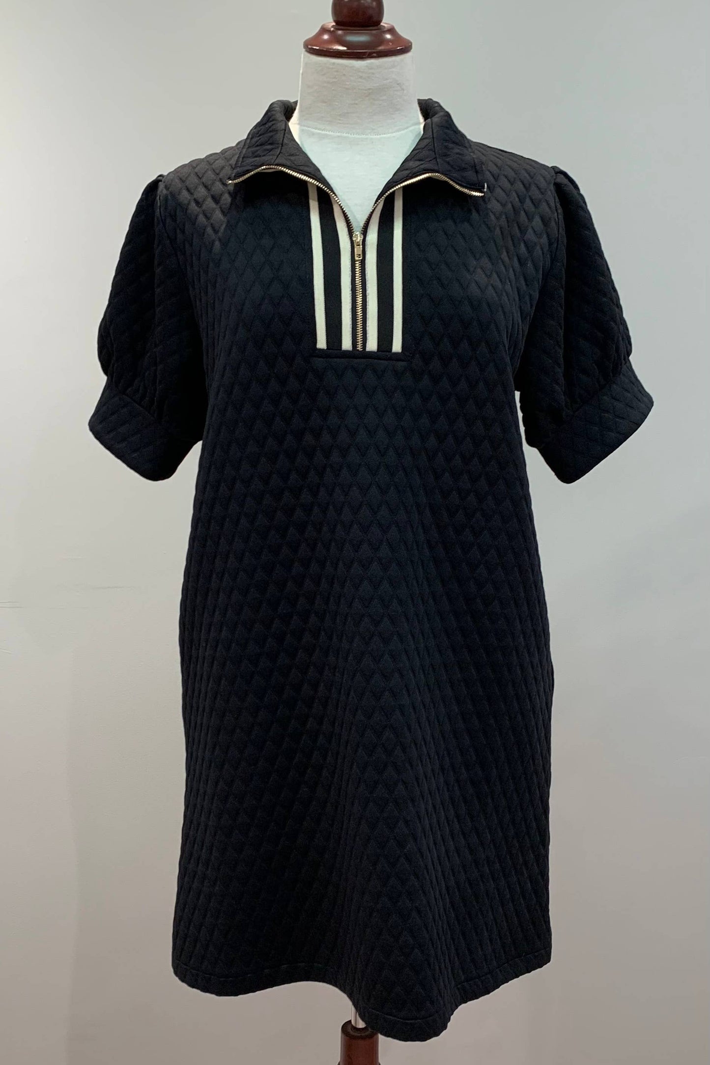 Mandy Short Sleeve Zip Dress