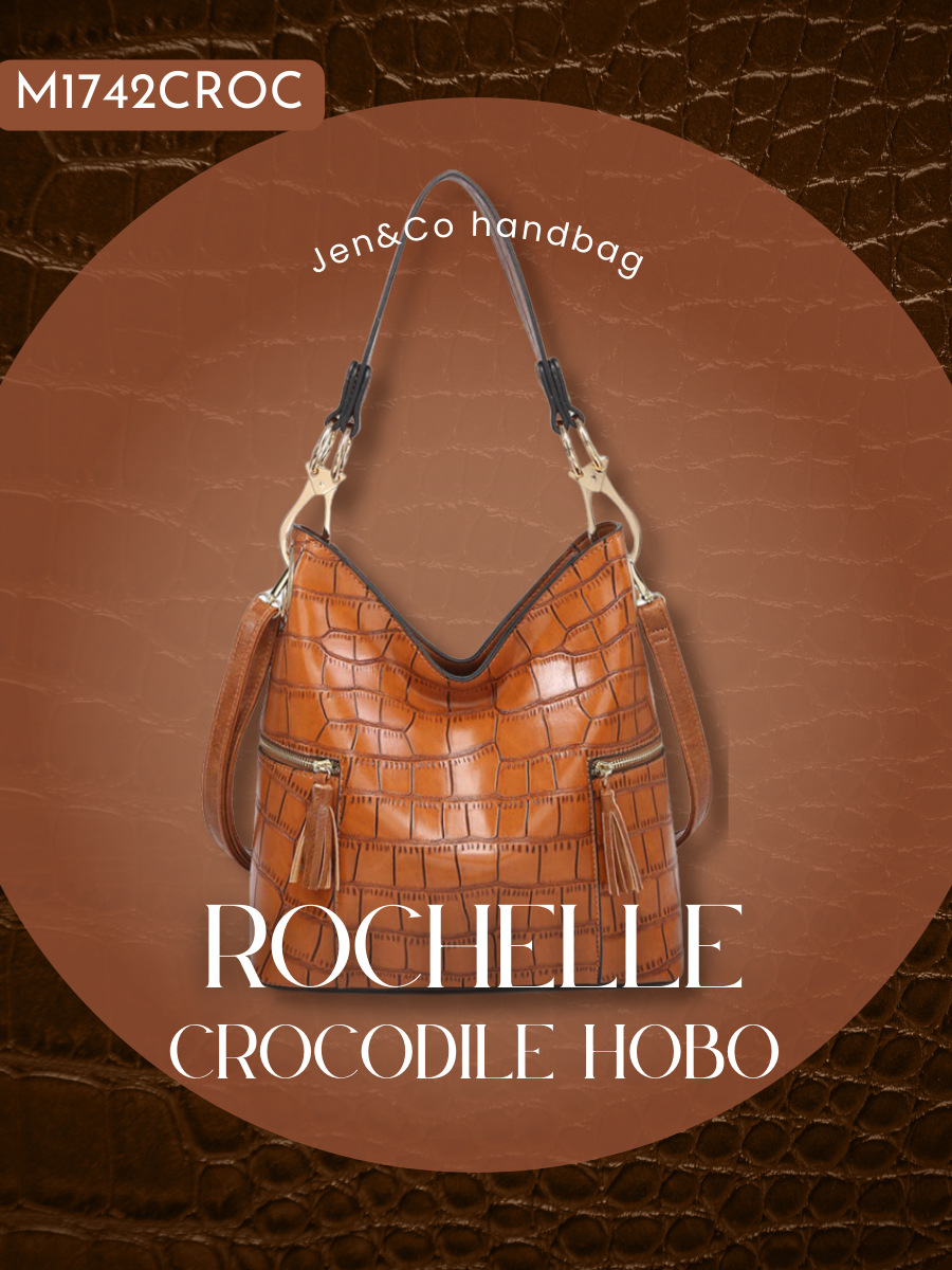 Rochelle Crocodile Hobo Bag-Vegan