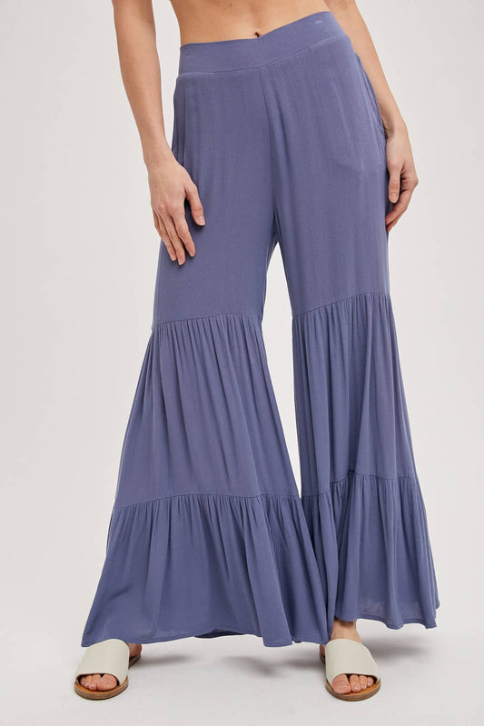 TIERED WIDE LEG PANTS
