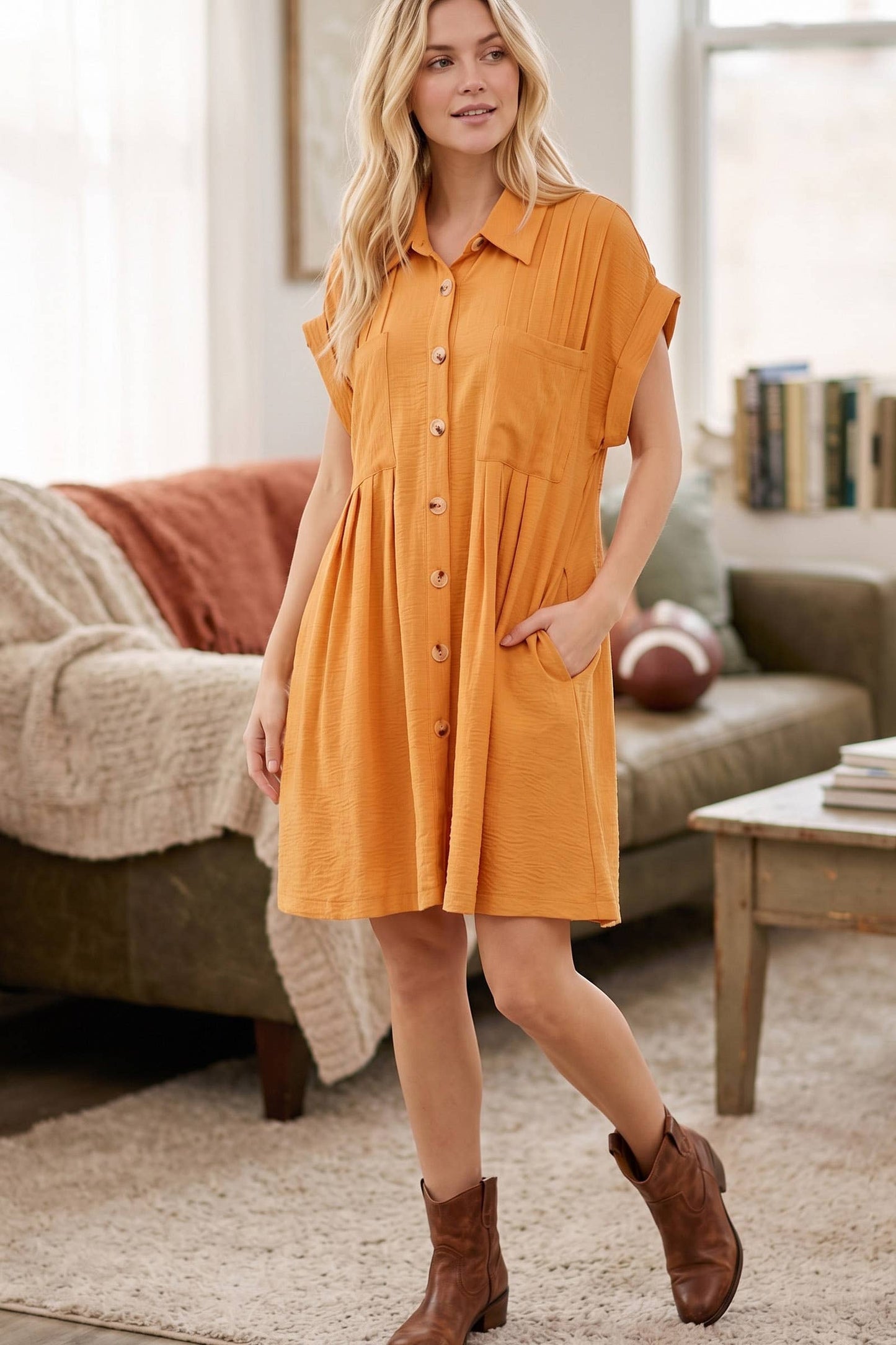 Button Front Shirt Dress