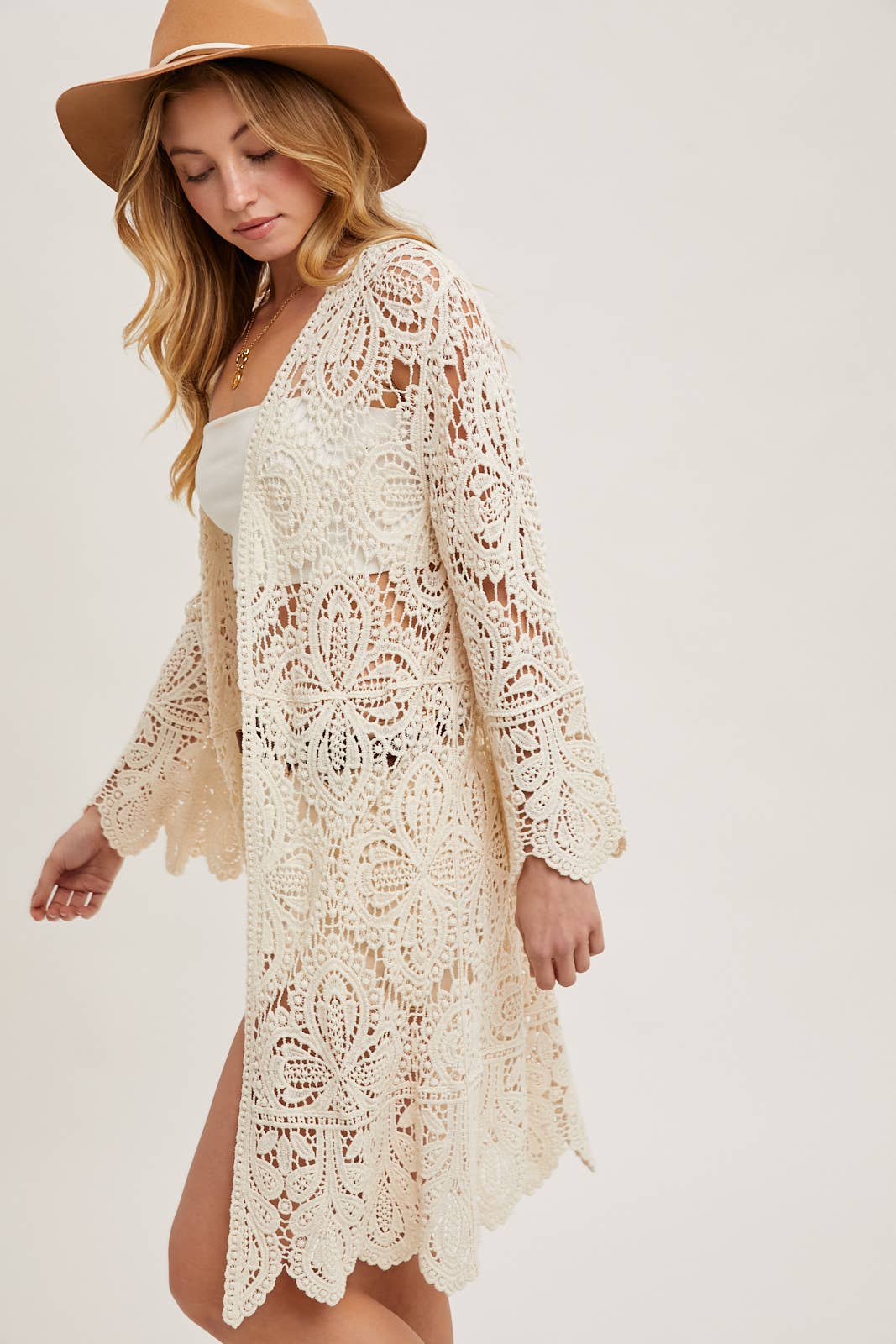 CROCHET BELL SLEEVED CARDIGAN