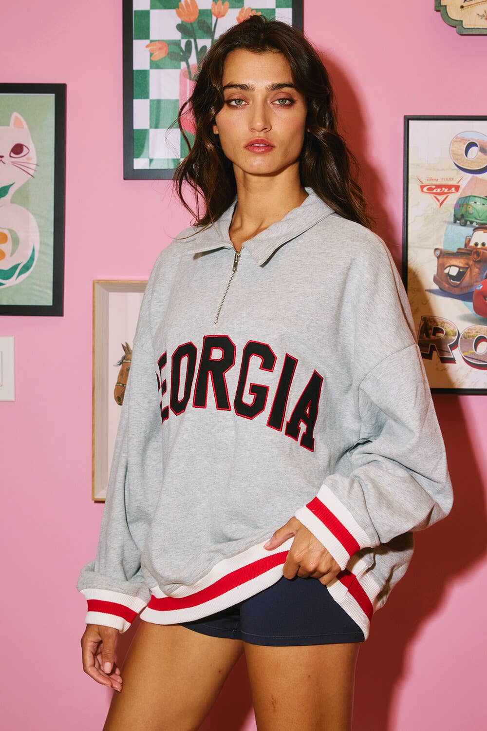 GEORGIA Stripe Banded Sweatshirt