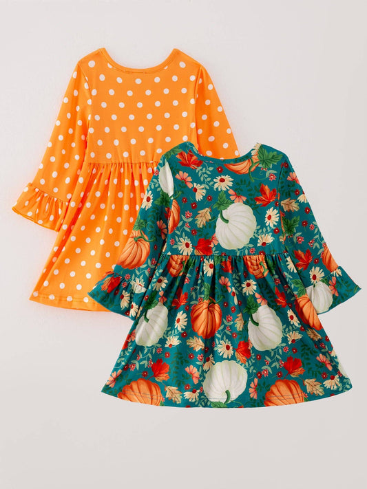 Fall  Pumpkin Print Dress