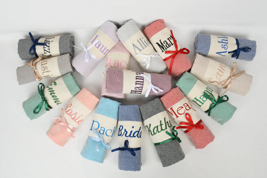 Cotton Beach Towel – Wedding & Bride & Bridesmaid Gift