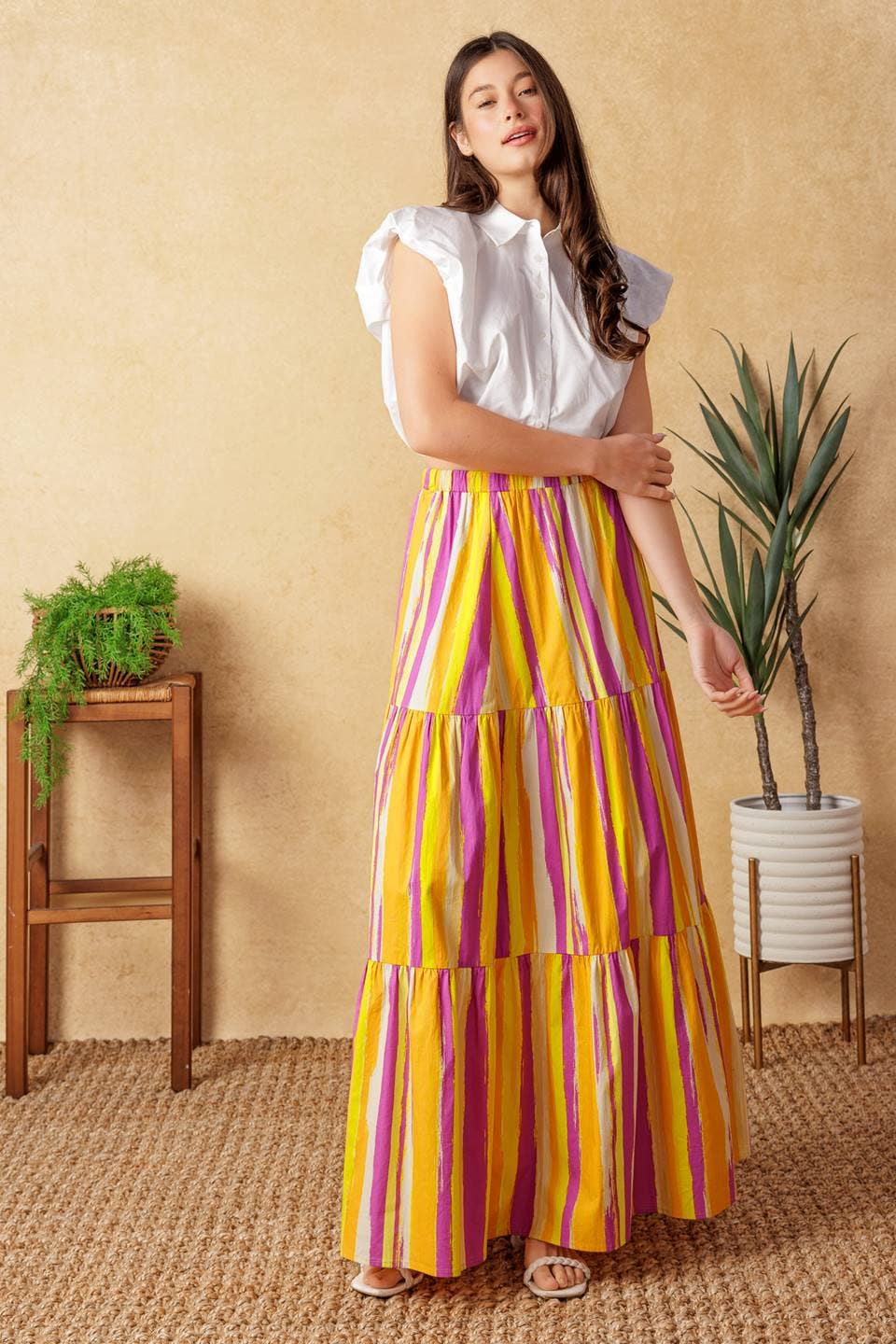 Poplin maxi skirt