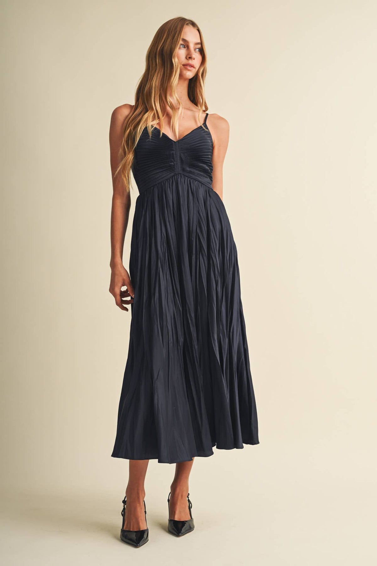 Smocked Back Poplin Dress