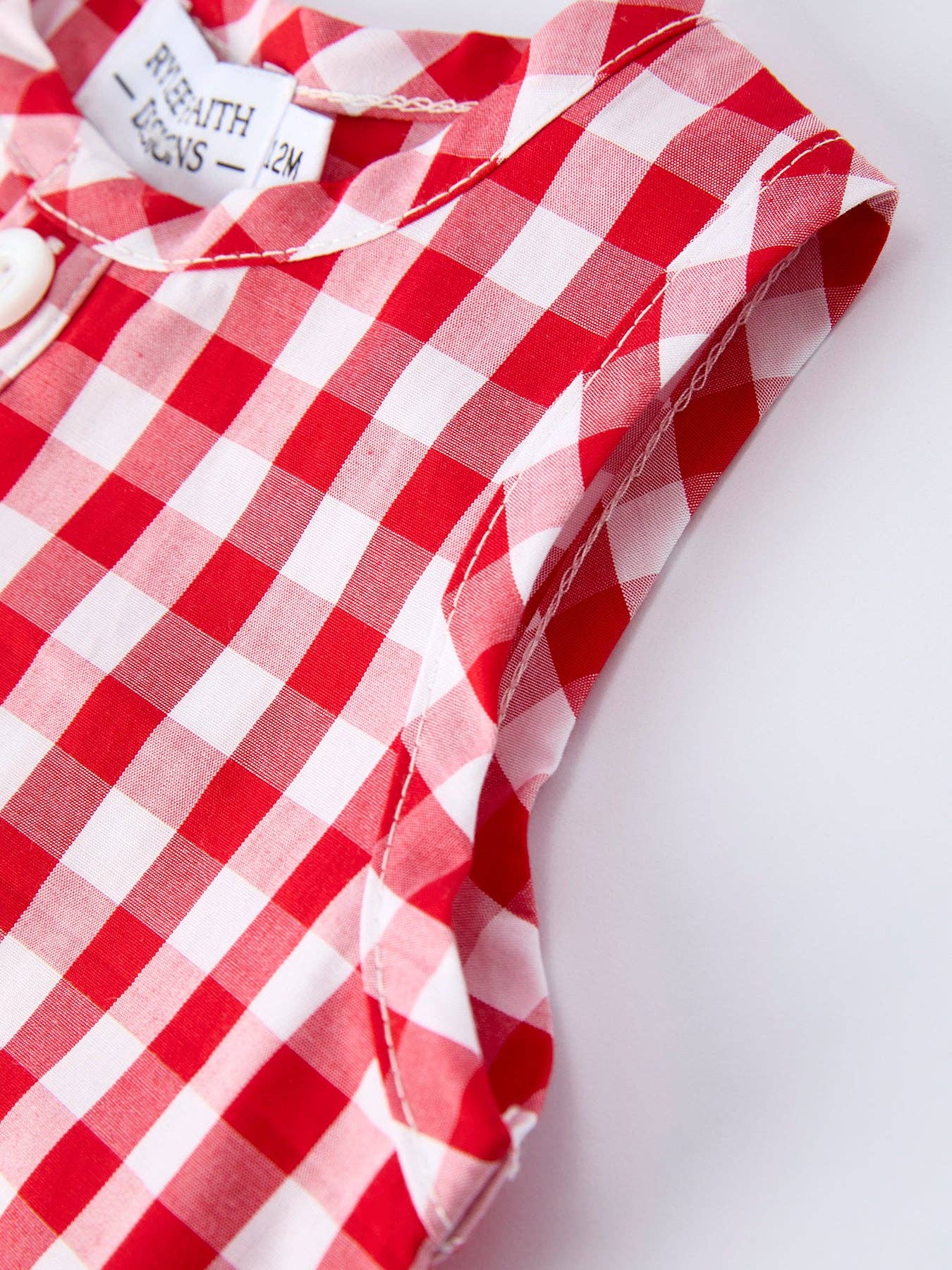 Red Checkered Boys Romper