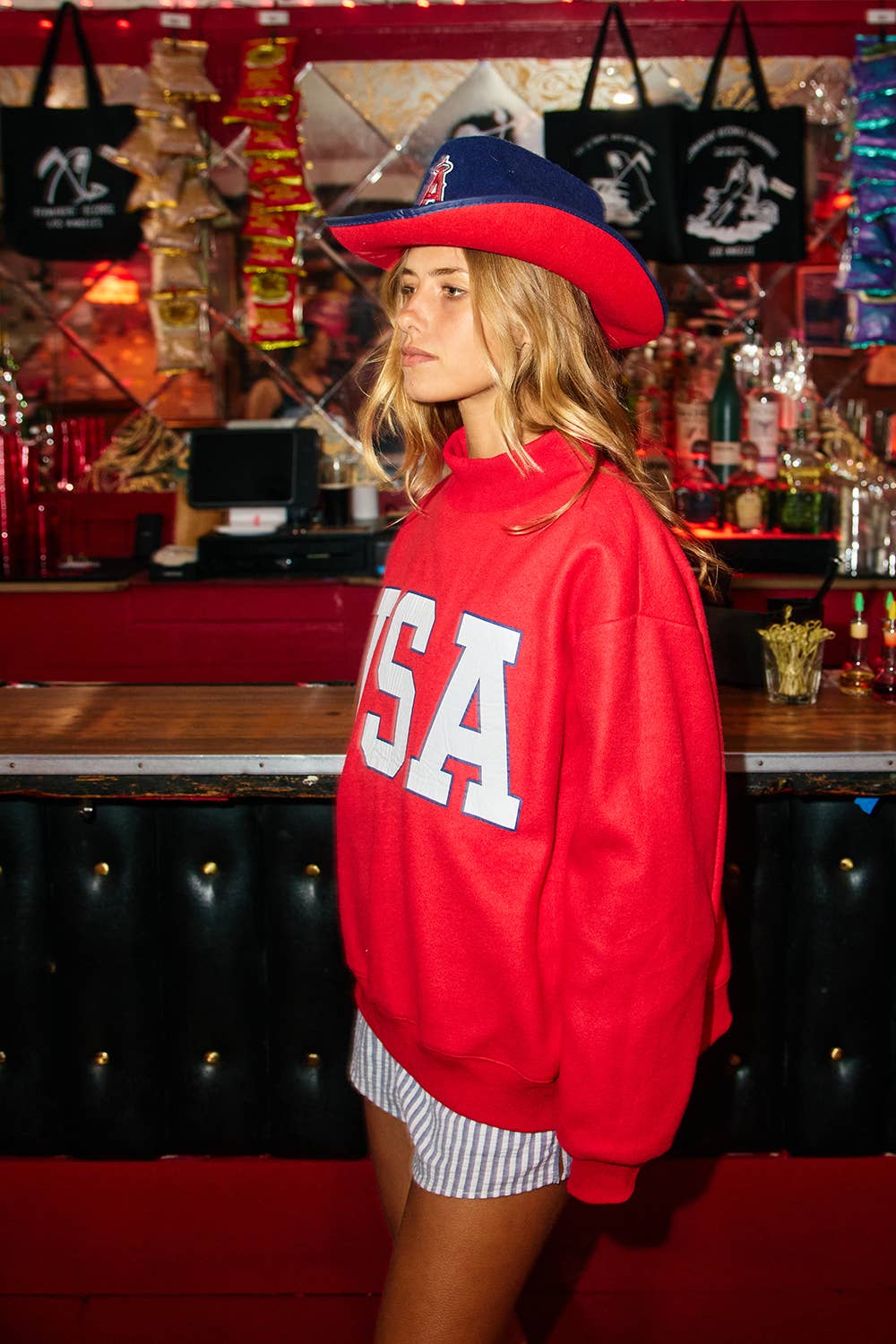 'USA /FLAG' Rvrsble Mock Sweatshirt
