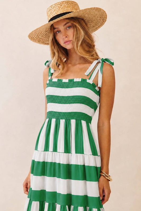 Green Stripe Maxi Dress