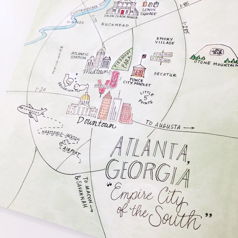 Atlanta Map Greeting Card