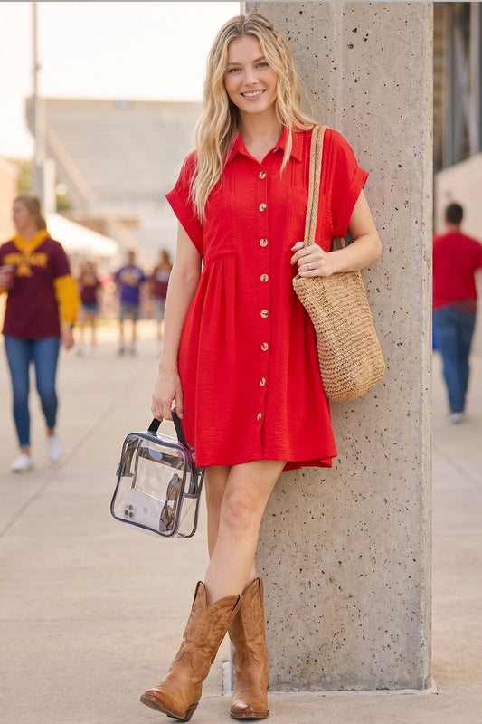 Button Front Shirt Dress
