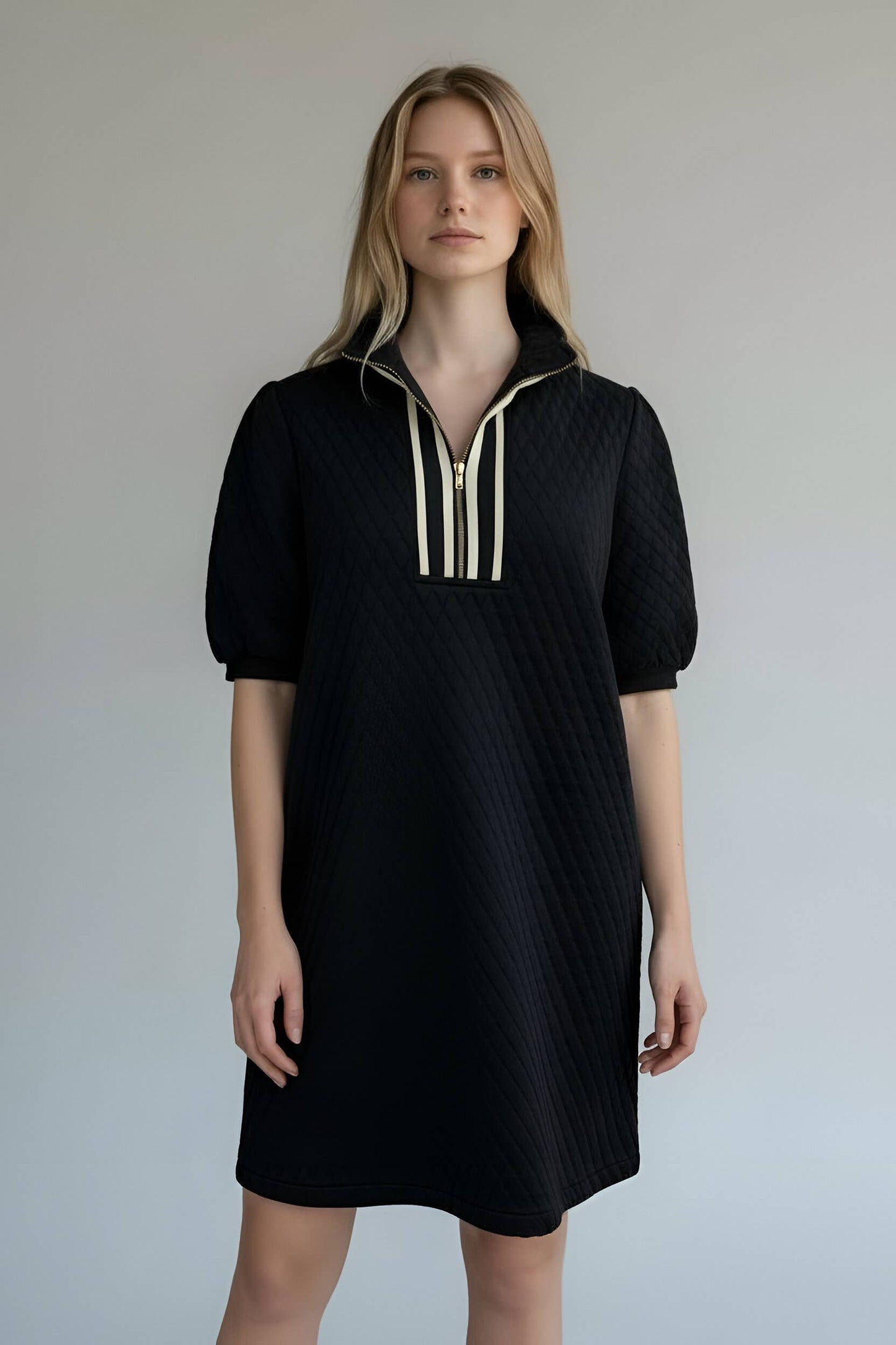 Mandy Short Sleeve Zip Dress