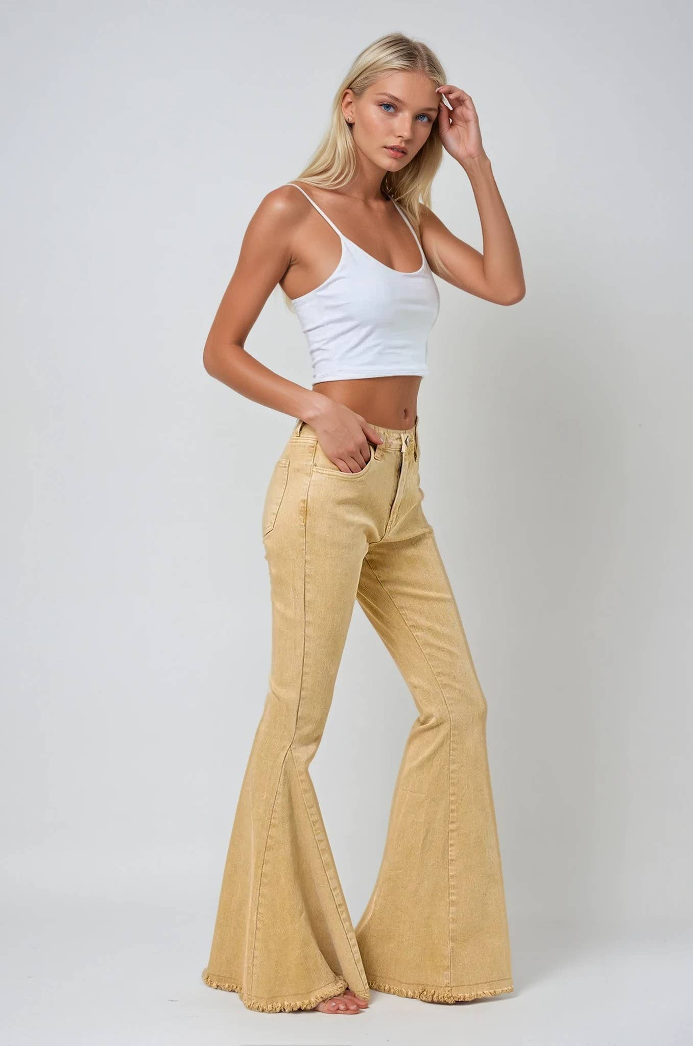 ACID WASHED BELLBOTTOM JEANS