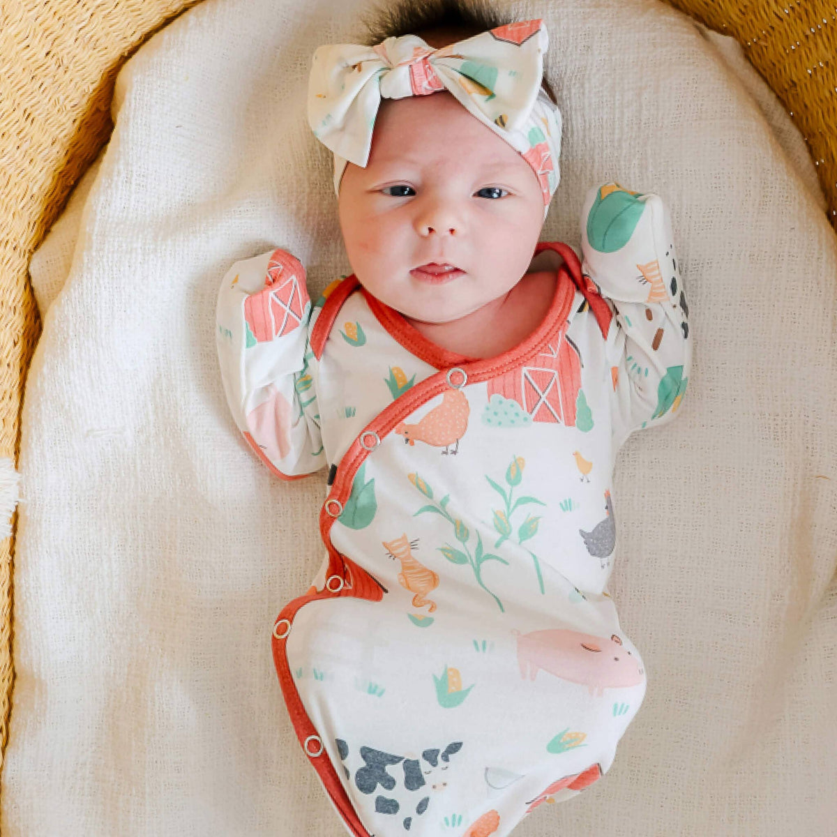 Newborn Knot Gown -Farmstead