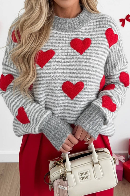 Striped Heart Sweater