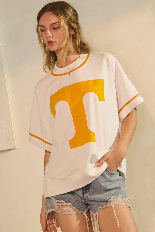 "T" Short Sleeve Sweatshirt