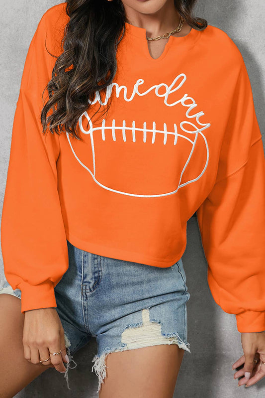 LDC Game Day Lettering Rugby Notched Neck Sweatshirt