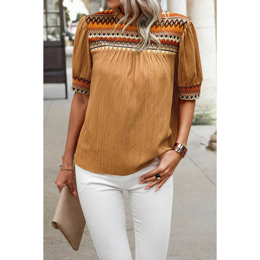 Ruched Puff Sleeve Top