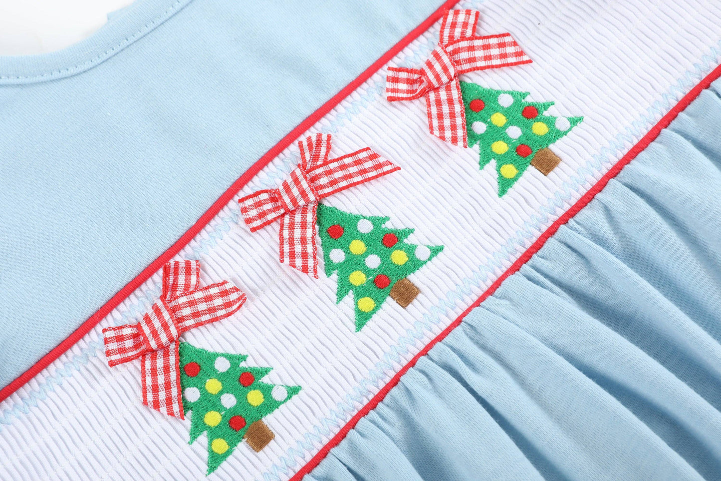 Blue Tree Ruffle Romper