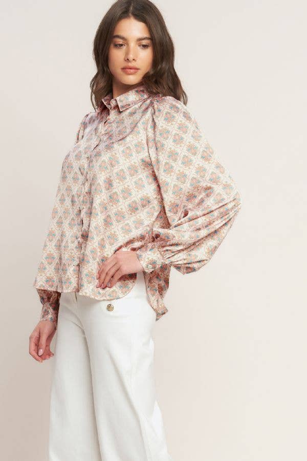 Button Down Cuffed Top