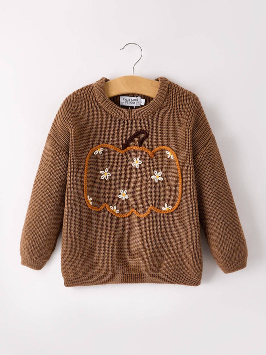Pumpkin Floral Sweater