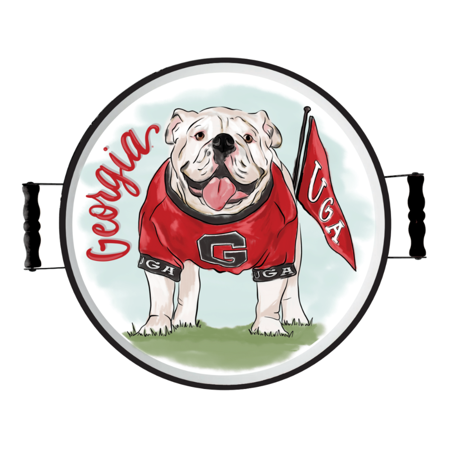 Georgia  Mascot Enamel Tray