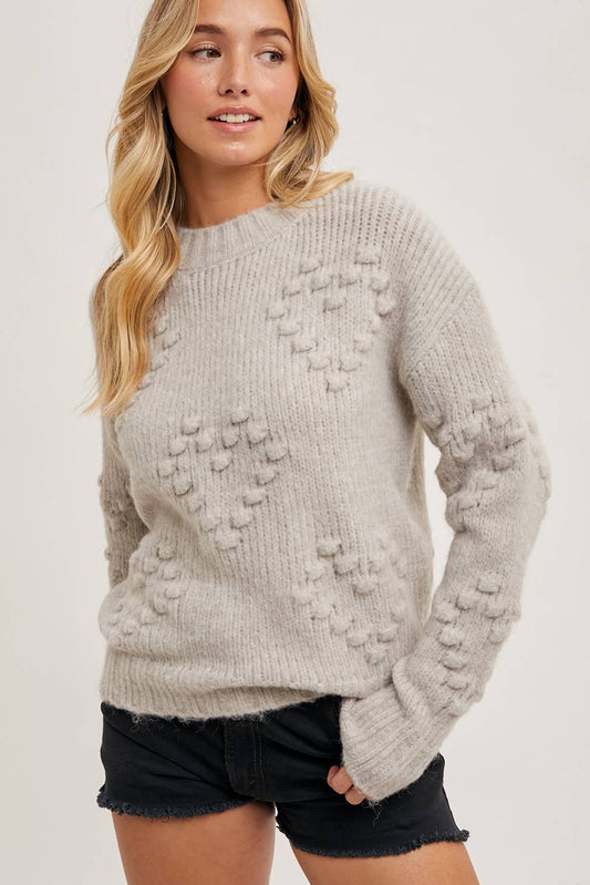 HEART POM POM SWEATER PULLOVER