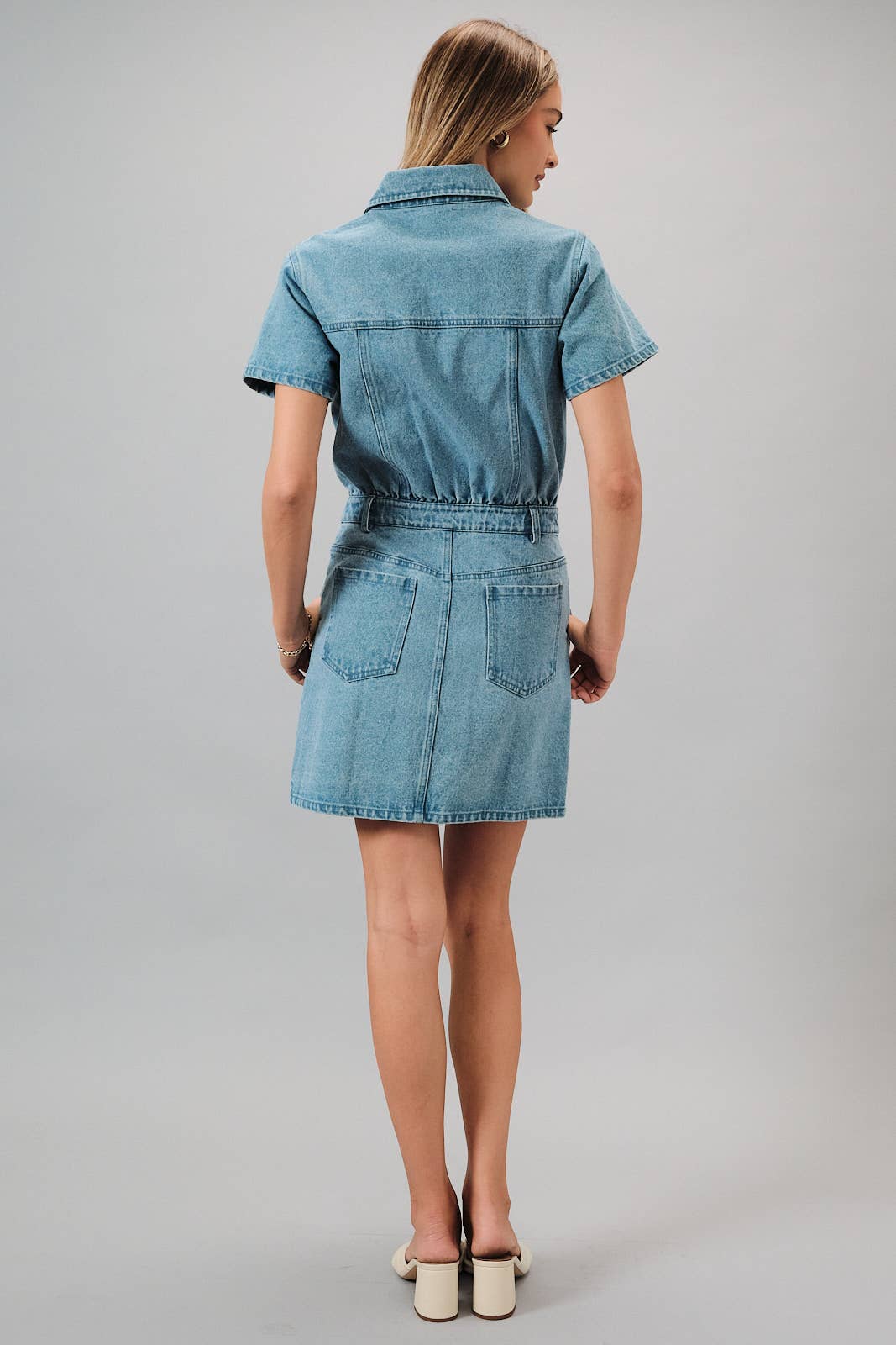 BUTTON DOWN DENIM DRESS