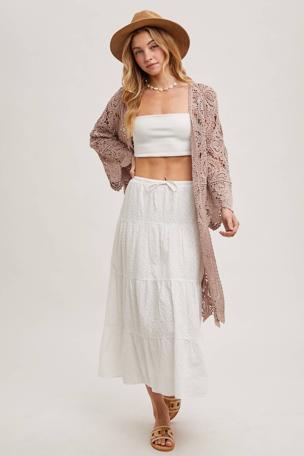 CROCHET BELL SLEEVED CARDIGAN