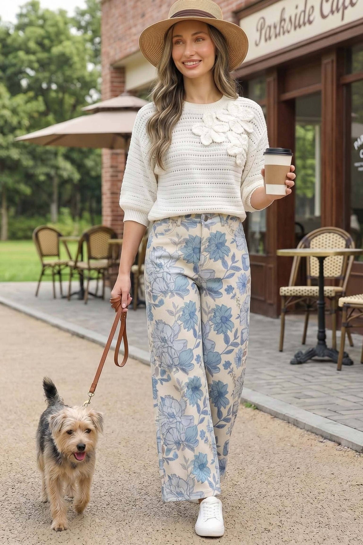 Floral Straight Leg Jeans
