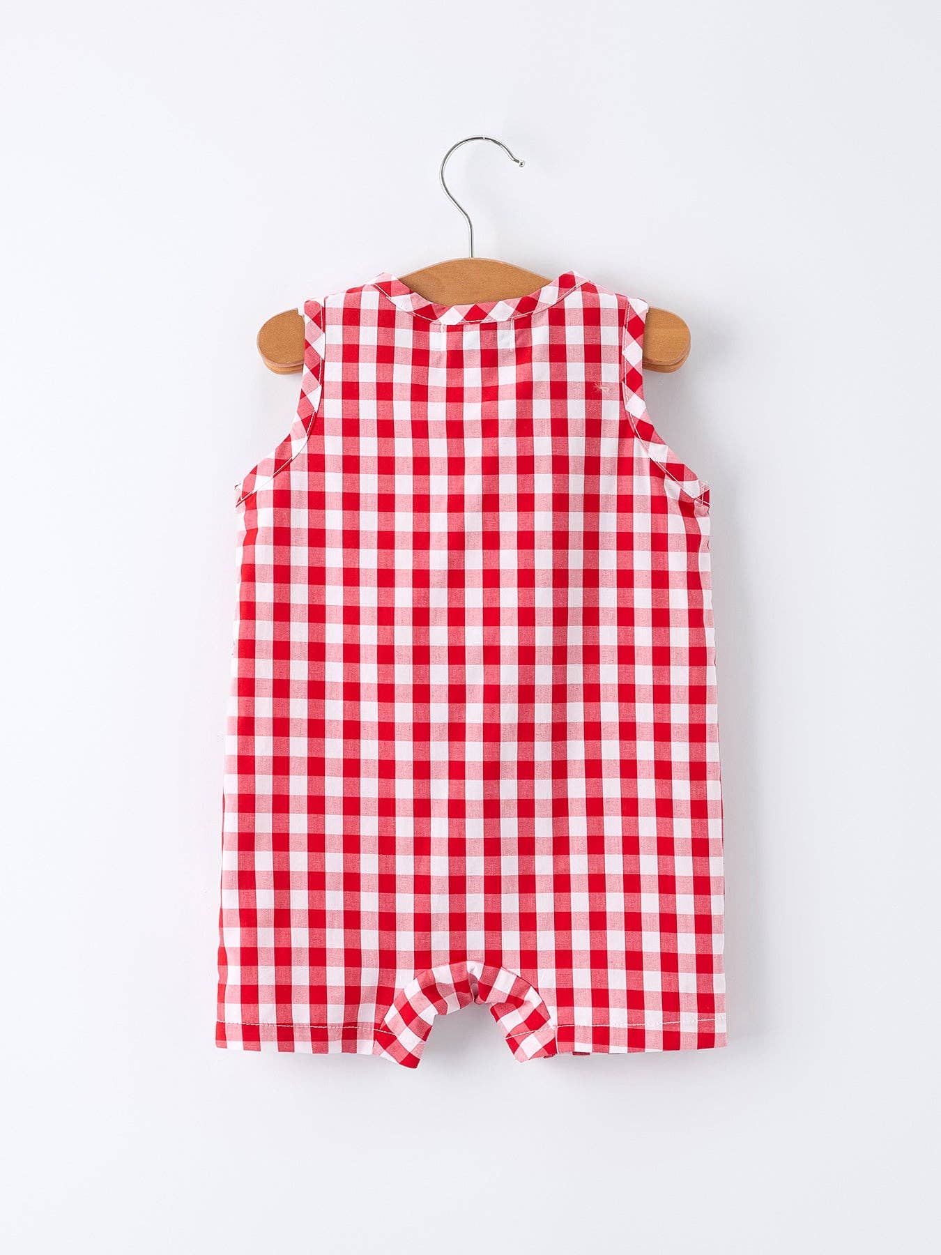 Red Checkered Boys Romper