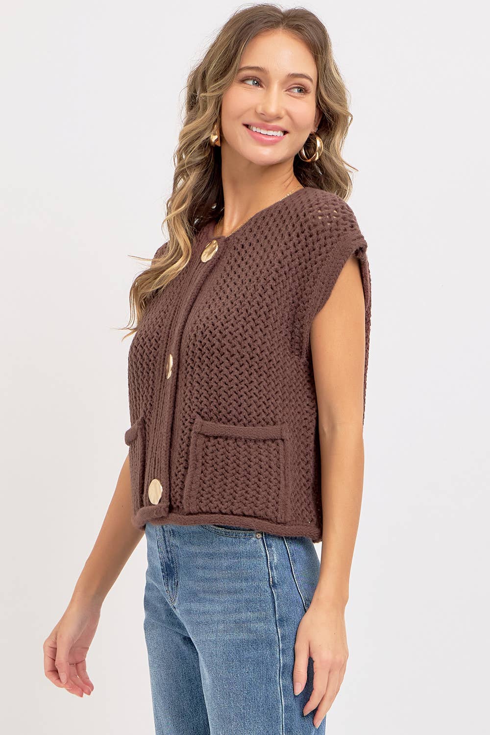 BUTTONED KNIT VEST