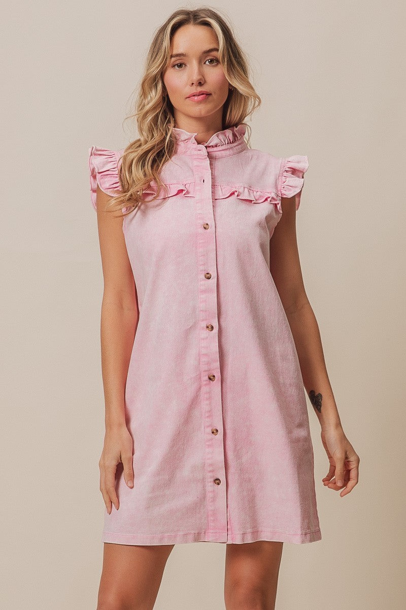 Pink Denim Dress