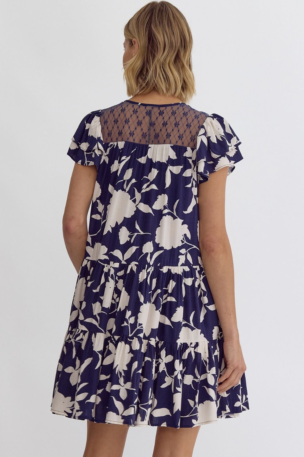 Navy Floral Dress