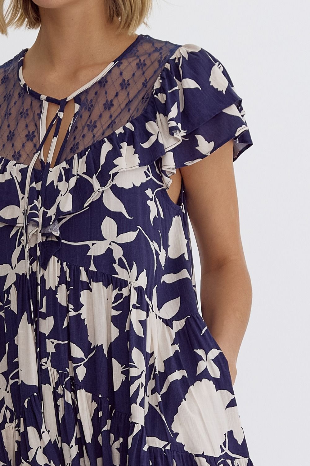 Navy Floral Dress